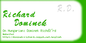 richard dominek business card